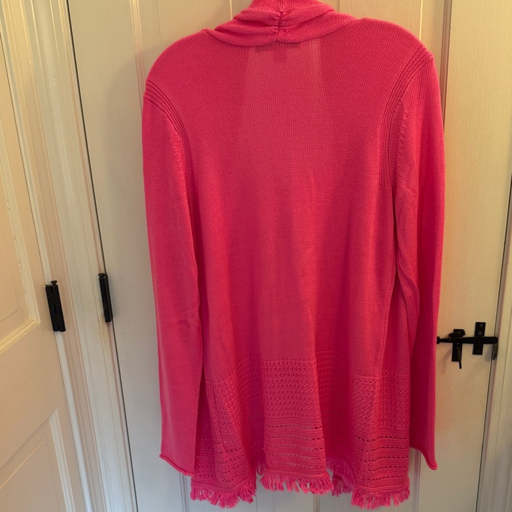 Lilly Pulitzer Women's Pink Open-Front Sweater - Large - Picture 4 of 4
